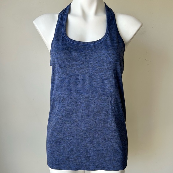 Lululemon Swiftly Tech Racerback Tank Top in Black / Sapphire Blue 12 - Picture 6 of 12
